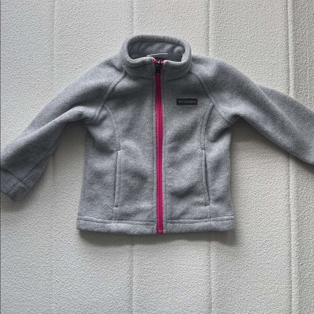 Columbia Heather Gray Fleece with Pink Accent
